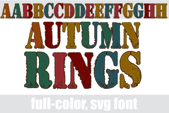 Autumn Rings: Crafting Warmth with a Stenciled, Grungy Typeface