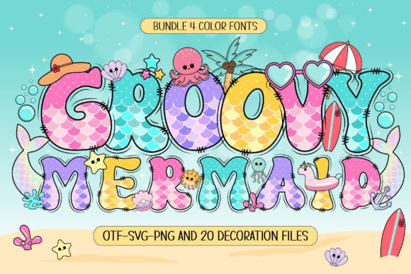 Groovy Mermaid: A Colorful Typeface for Whimsical Projects