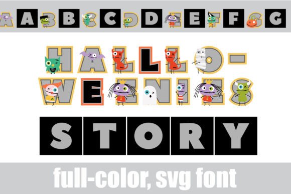 Halloweenies Story: A Full-Color Font for Spooky Season Designs