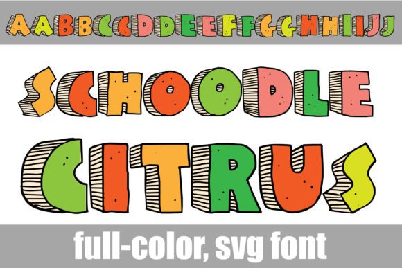 Schoodle Citrus: A Playful 3D Color Font